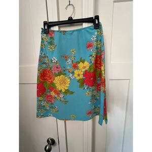 THE LIMITED COLORFUL FLORAL A line  KNEE LENGTH WOMENS SKIRT XS